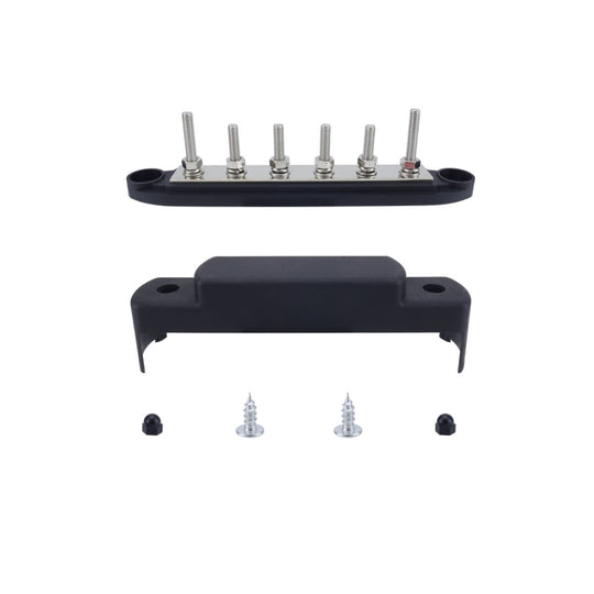 M6 RV Yacht High Current 6-column 250A Base Busbar, Color: Black