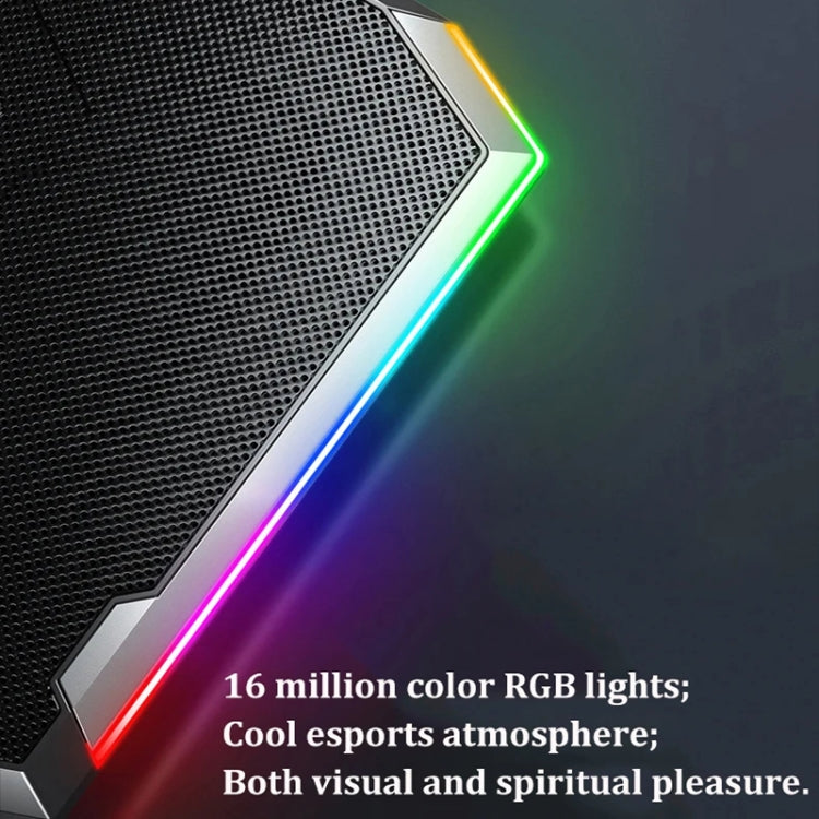 ICE COOREL 8-Fans Adjustable Laptop Stand Radiator With RGB Ambient Light(K10) by ICE COOREL
