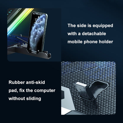 ICE COOREL 8-Fans Adjustable Laptop Stand Radiator With RGB Ambient Light(K10) by ICE COOREL