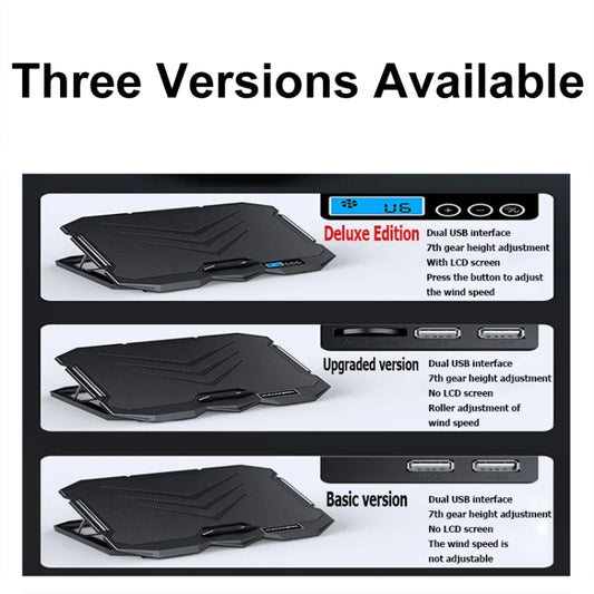 ICE COOREL K22 4-fans Adjustable Laptop Radiator Base with Atmosphere Light with LCD Display by ICE COOREL