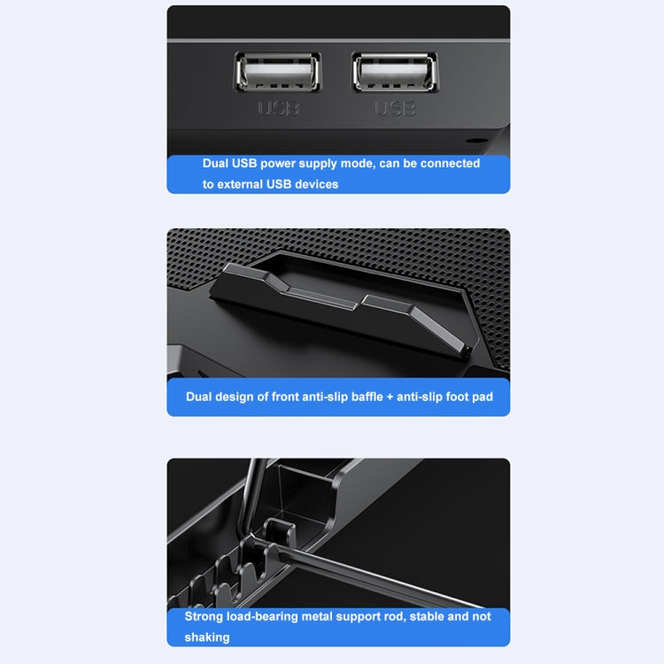 ICE COOREL K22 4-fans Adjustable Laptop Radiator Base with Atmosphere Light with Speed Regulation by ICE COOREL