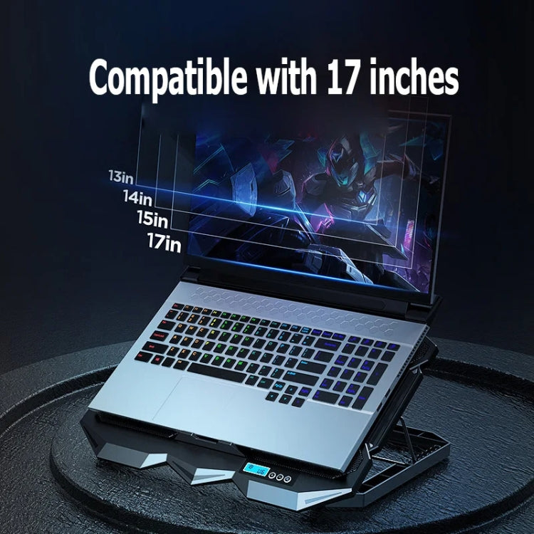ICE COOREL K22 4-fans Adjustable Laptop Radiator Base with Atmosphere Light with LCD Display by ICE COOREL