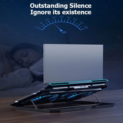 ICE COOREL K22 4-fans Adjustable Laptop Radiator Base with Atmosphere Light with LCD Display by ICE COOREL