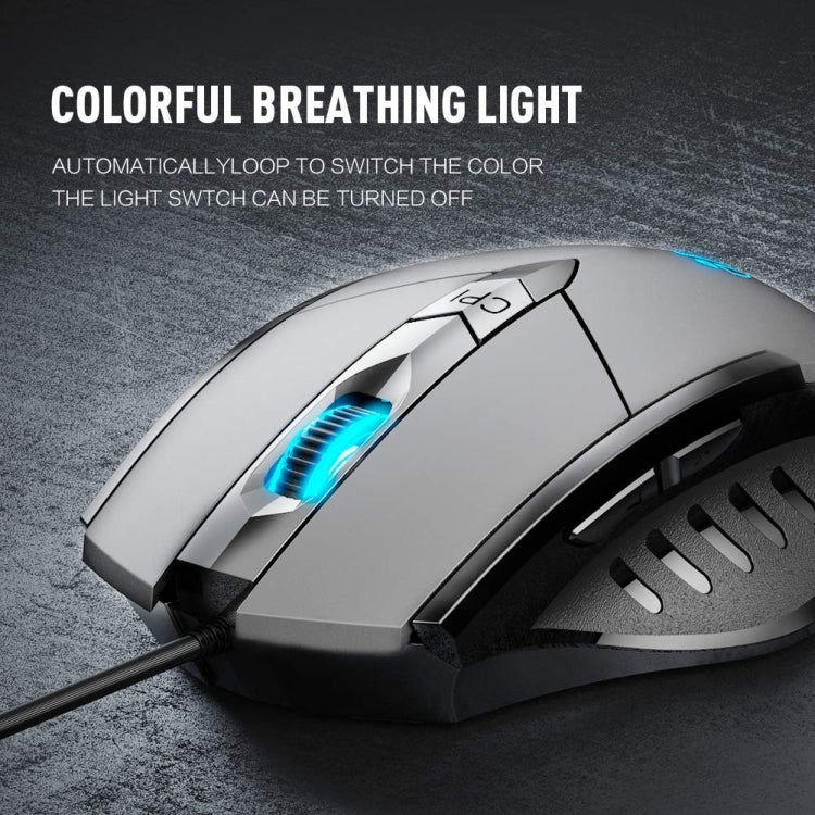 Inphic PW1H Wired Silent Illuminated Computer Gaming 6-Button Mouse(Gray) by Inphic