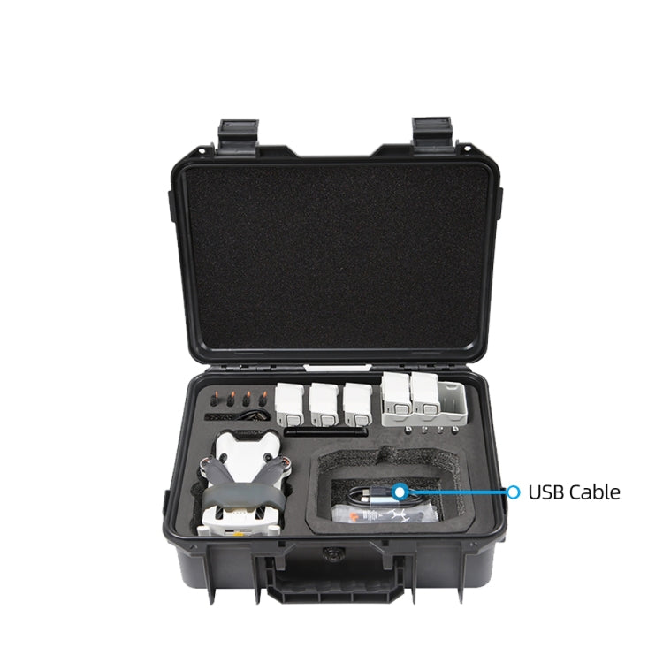 For DJI Mini 4 Pro Drone Suitcase Explosion-proof Box Compatible with RC 2 & RC-N2(Black) by buy2fix