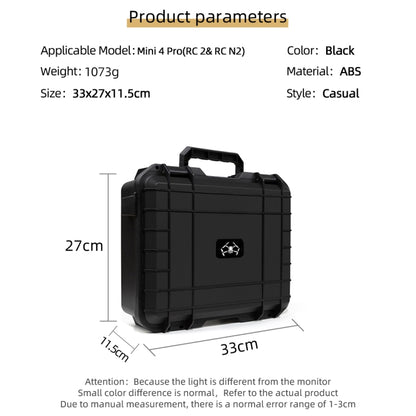 For DJI Mini 4 Pro Drone Suitcase Explosion-proof Box Compatible with RC 2 & RC-N2(Black) by buy2fix