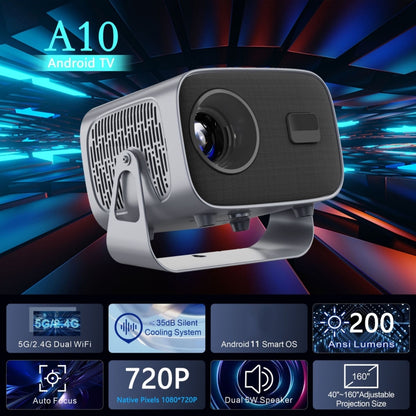 A10 4K Smart Android Portable Projector UK Plug - Mini Projector by buy2fix | Online Shopping UK | buy2fix