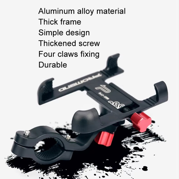 PROMEND Aluminum Alloy Cell Phone Holder Adjustable Angle Rotating Motorcycle Navigation Support, Style: SJJ-299E Rear View Mirror Titanium Color by PROMEND