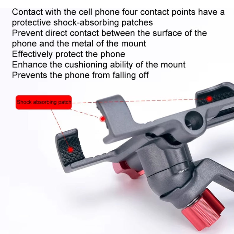 PROMEND Aluminum Alloy Cell Phone Holder Adjustable Angle Rotating Motorcycle Navigation Support, Style: SJJ-299E Rear View Mirror Titanium Color by PROMEND