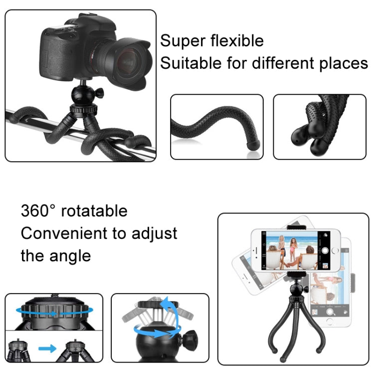 Octopus Fish Silicone Camera Tripod Desktop Folding Stand With Bluetooth Controller+Adapter+Phone Clip+Storage Bag+Screws - Tripods by buy2fix | Online Shopping UK | buy2fix