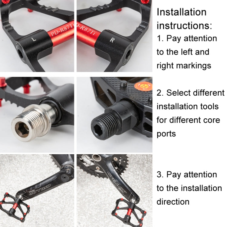 PROMEND PD-R41L 1pair Bicycle Aluminum Alloy Perrin Bearing Pedals(Red) - Pedals by PROMEND | Online Shopping UK | buy2fix