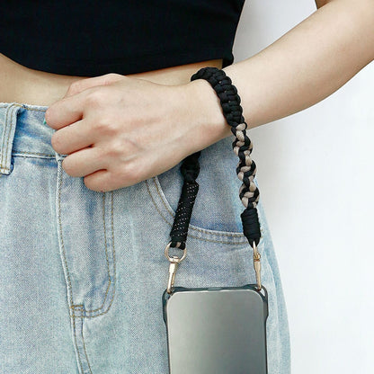 Cell Phone Lanyard Anti-lost Portable Universal Hand-Woven Mobile Phone Chain(Black) - Lanyards & Wrist Straps by buy2fix | Online Shopping UK | buy2fix
