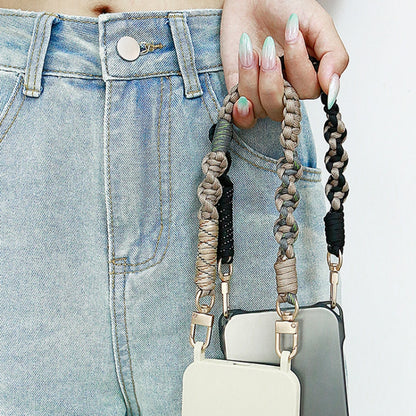 Cell Phone Lanyard Anti-lost Portable Universal Hand-Woven Mobile Phone Chain(Black) - Lanyards & Wrist Straps by buy2fix | Online Shopping UK | buy2fix