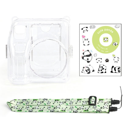 For Fujifilm instax mini SE Photo Bag Crystal Case Shoulder Strap Rope Sticker Set(Green Panda) - Protective Case by buy2fix | Online Shopping UK | buy2fix
