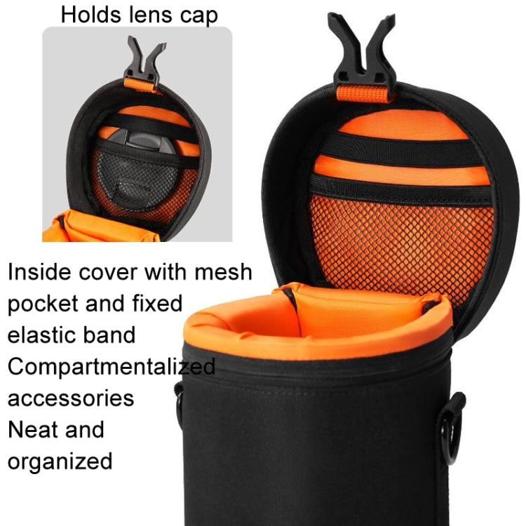 Cwatcun D157 DSLR Camera Lens Barrel Shockproof Thickened Digital Lens Bag Flip Lens Pouch, Color: Large Black - Lens Bag by Cwatcun | Online Shopping UK | buy2fix