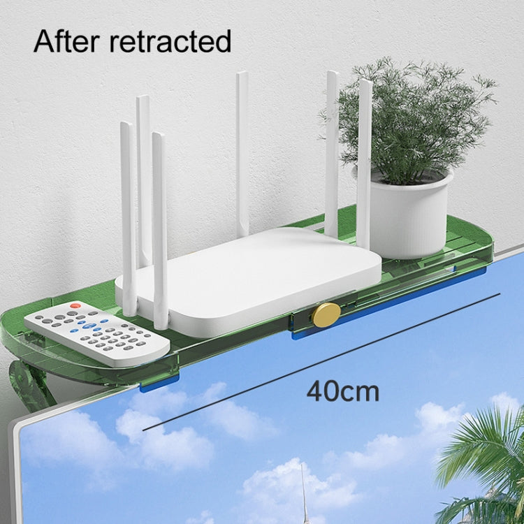 No Punching TV Set-top Box Adjustable Storage Shelf Monitor Computer Screen Holder Router Hanger(Green) by buy2fix
