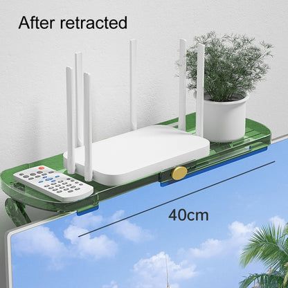 No Punching TV Set-top Box Adjustable Storage Shelf Monitor Computer Screen Holder Router Hanger(Green) by buy2fix