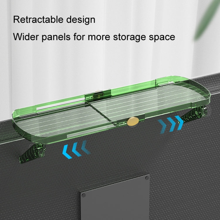 No Punching TV Set-top Box Adjustable Storage Shelf Monitor Computer Screen Holder Router Hanger(Green) by buy2fix