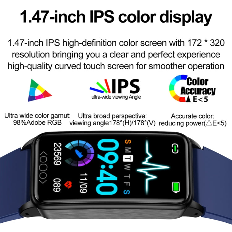 Uric Acid Blood Lipid Noninvasive Blood Sugar Heart Rate Oxygen Temperature Monitoring Smart Healthy Sports Bracelet(Blue) by buy2fix