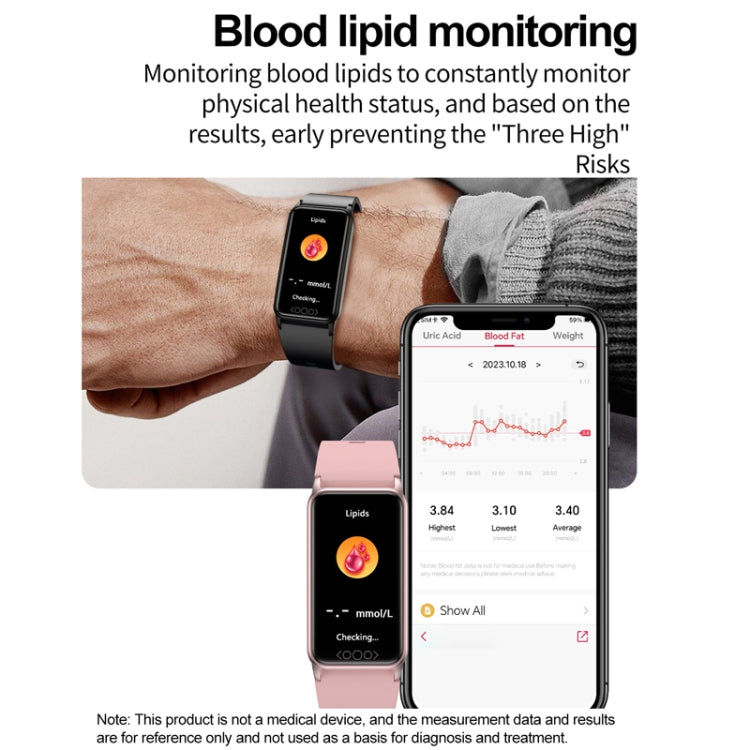 Uric Acid Blood Lipid Noninvasive Blood Sugar Heart Rate Oxygen Temperature Monitoring Smart Healthy Sports Bracelet(Blue) by buy2fix