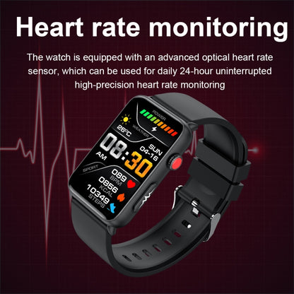 Smart Watch Ring ECG Temperature Heart Rate Blood Pressure Health Bluetooth Talking Watch, Color: Black Silicone by buy2fix