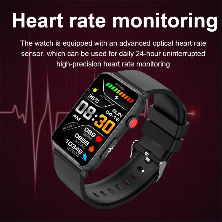 Smart Watch Ring ECG Temperature Heart Rate Blood Pressure Health Bluetooth Talking Watch, Color: Red Silicone by buy2fix