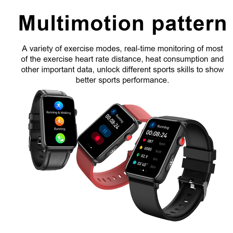 Smart Watch Ring ECG Temperature Heart Rate Blood Pressure Health Bluetooth Talking Watch, Color: Red Silicone by buy2fix