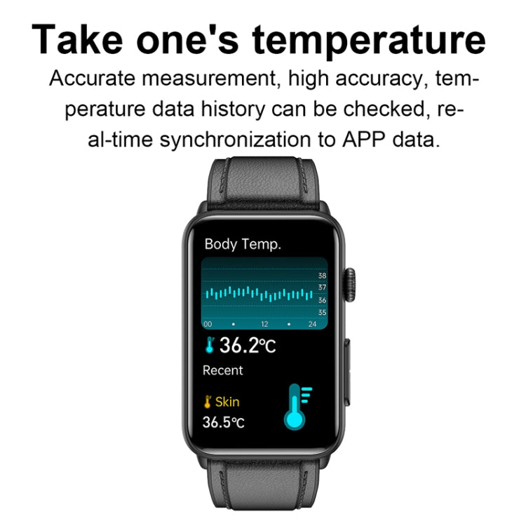 Smart Watch Ring ECG Temperature Heart Rate Blood Pressure Health Bluetooth Talking Watch, Color: Blue Silicone by buy2fix