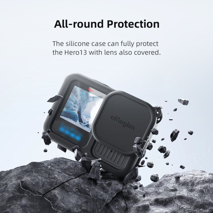 For GoPro HERO13 Black AMagisn Silicone Case Protective Cover(Light Gray) by aMagisn