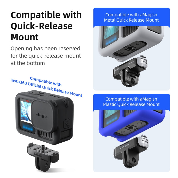 For GoPro HERO13 Black AMagisn Silicone Case Protective Cover(Light Gray) by aMagisn