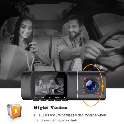 3-recording Front 1080+Internal 1080+Rear 480 HD Car Recorder - Car DVRs by buy2fix | Online Shopping UK | buy2fix