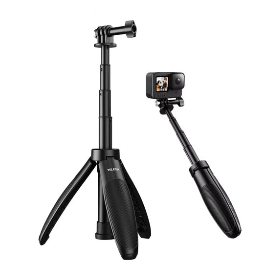 TELESIN Mini Selfie Stick Quick Release Tripod 15-40cm for DJI, Insta360, GoPro and Other Action Cameras
