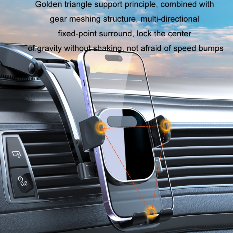 Car Suction Cup Dashboard Automatic Lock Mobile Phone Holder, Style: Black Telescopic by buy2fix