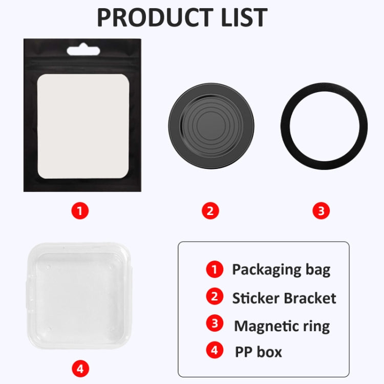 Magnetic Wall Sticker Phone Holder Car Kitchen Bathroom Phone Stand(Black) - Shower & Wall Mounts by buy2fix | Online Shopping UK | buy2fix