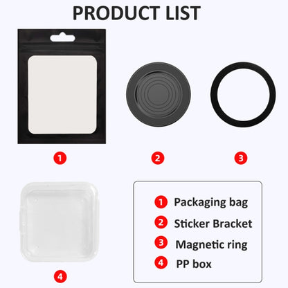 Magnetic Wall Sticker Phone Holder Car Kitchen Bathroom Phone Stand(Black) - Shower & Wall Mounts by buy2fix | Online Shopping UK | buy2fix