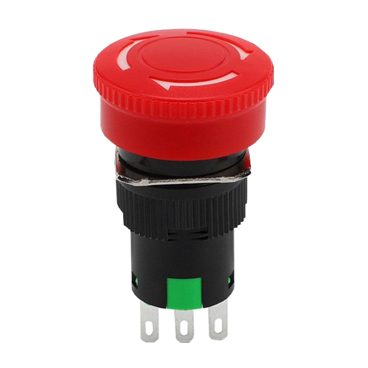 LA16 16mm Mounting Hole Emergency Stop Switch Mushroom Type Self-Locking Pushbutton Switches by buy2fix