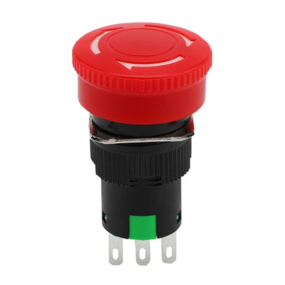 LA16 16mm Mounting Hole Emergency Stop Switch Mushroom Type Self-Locking Pushbutton Switches by buy2fix