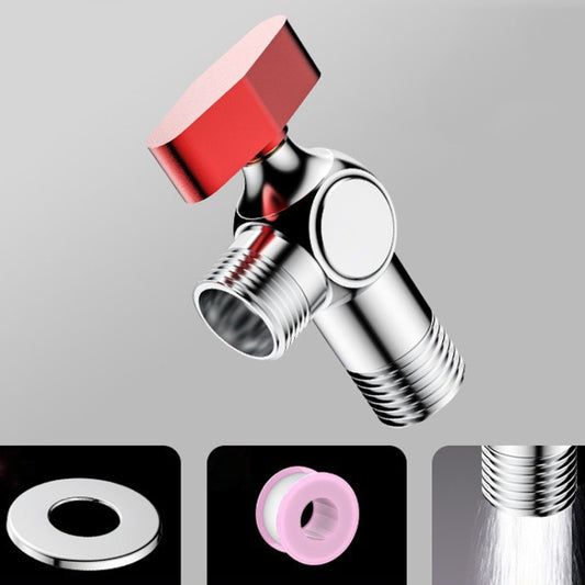 Copper High Flow 4-point Ball Valve Hot Cold Water Gas Water Heater Full Open Triangle Valve, Color: Electroplated Red Label Hot Water - Water Heaters Parts by buy2fix | Online Shopping UK | buy2fix