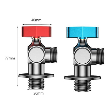 Copper High Flow 4-point Ball Valve Hot Cold Water Gas Water Heater Full Open Triangle Valve, Color: Gray Blue Label Cold Water - Water Heaters Parts by buy2fix | Online Shopping UK | buy2fix