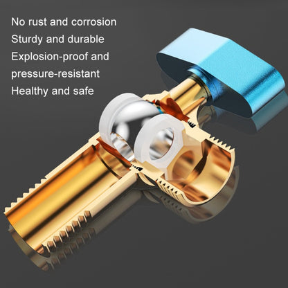 Copper High Flow 4-point Ball Valve Hot Cold Water Gas Water Heater Full Open Triangle Valve, Color: Gray Red Label Hot Water - Water Heaters Parts by buy2fix | Online Shopping UK | buy2fix