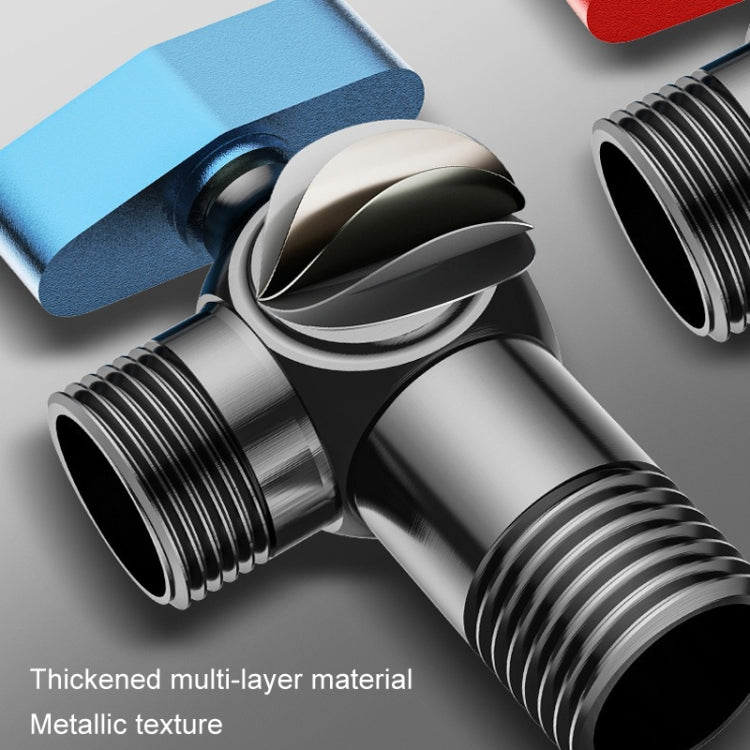 Copper High Flow 4-point Ball Valve Hot Cold Water Gas Water Heater Full Open Triangle Valve, Color: Gray Blue Label Cold Water - Water Heaters Parts by buy2fix | Online Shopping UK | buy2fix