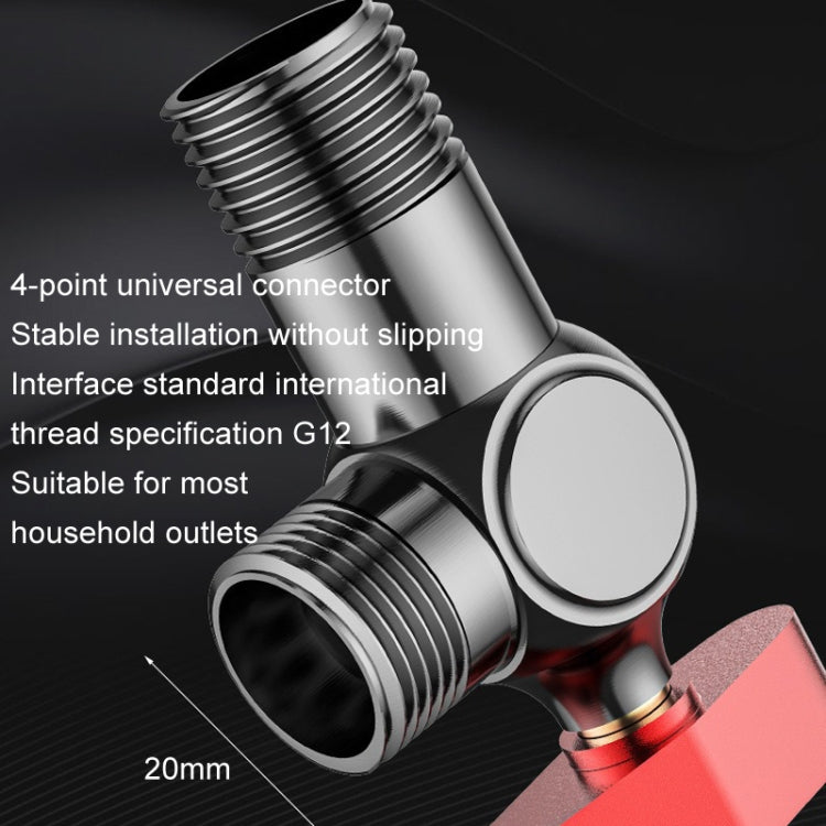 Copper High Flow 4-point Ball Valve Hot Cold Water Gas Water Heater Full Open Triangle Valve, Color: Gray Blue Label Cold Water - Water Heaters Parts by buy2fix | Online Shopping UK | buy2fix
