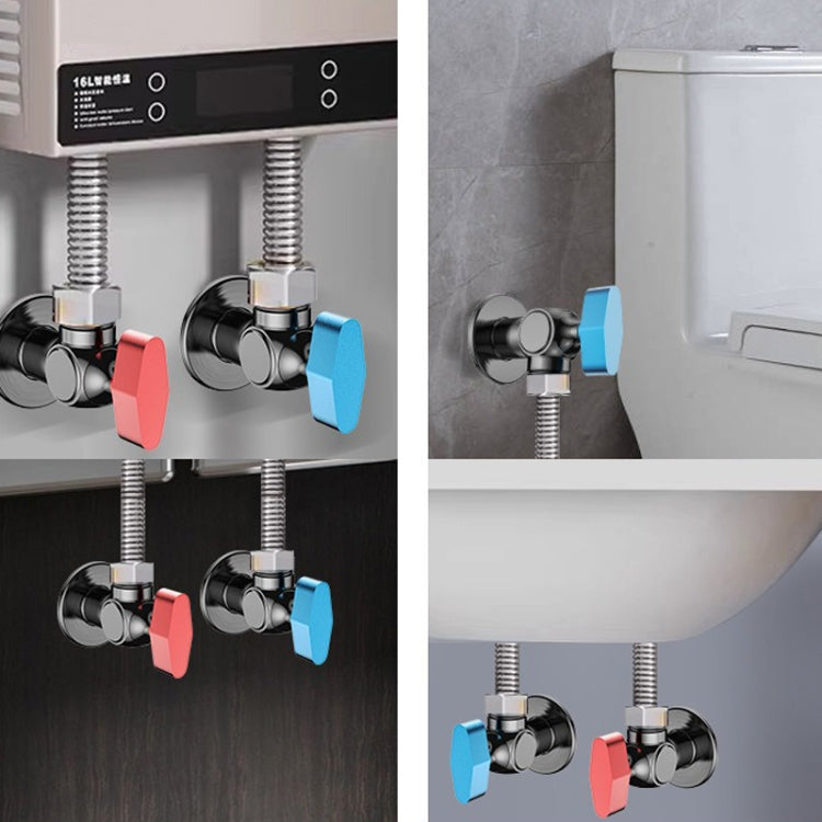Copper High Flow 4-point Ball Valve Hot Cold Water Gas Water Heater Full Open Triangle Valve, Color: Gray Red Label Hot Water - Water Heaters Parts by buy2fix | Online Shopping UK | buy2fix