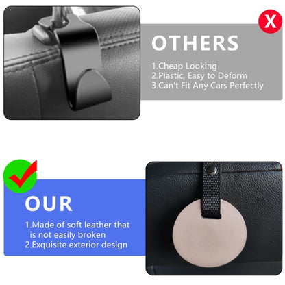 2pcs Concealed Car Seatback Leather Storage Hooks(Pink) by buy2fix