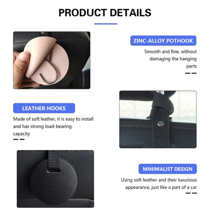 2pcs Concealed Car Seatback Leather Storage Hooks(Black) by buy2fix