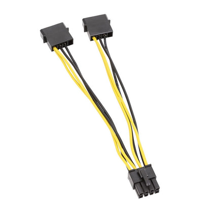 15cm IDE Power Dual Large 4Pin To EPS 8Pin CPU Supply Cable by buy2fix
