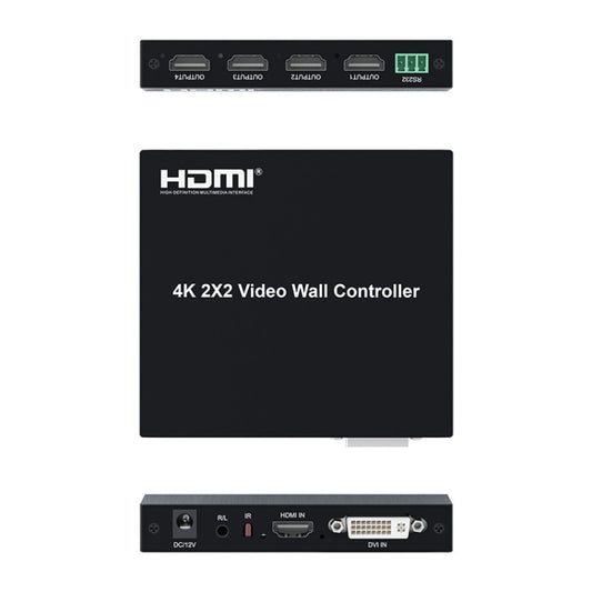 4K 2x2 HDMI Video HD Splice Support HDMI / DVI Input 4CH HDMI Output UK Plug by buy2fix