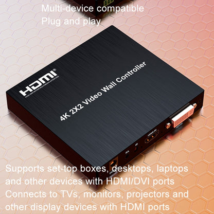 4K 2x2 HDMI Video HD Splice Support HDMI / DVI Input 4CH HDMI Output US Plug by buy2fix