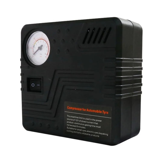 Car Tire Air Pump 12V Metal Electric Tire Pressure Gauge(Square)