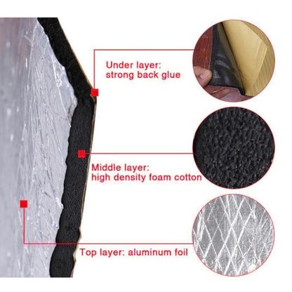 400x250x10mm Car Thick Aluminum Foil Hood Heat And Sound Insulation Pad by buy2fix